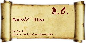 Markó Olga névjegykártya