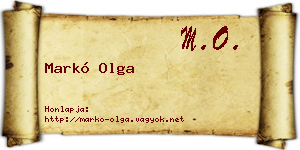 Markó Olga névjegykártya