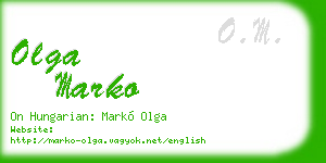 olga marko business card