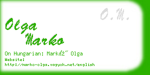 olga marko business card